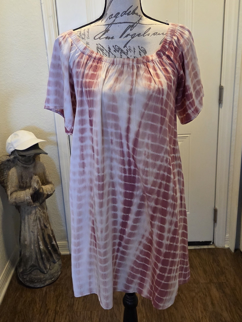 Heart Hips Pink and White Tie-Dye Dress
